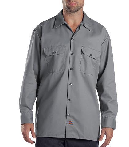 CAMISA DE TRABAJO 574SV 65POL 35ALG GRIS PLATA ML S DICKIES