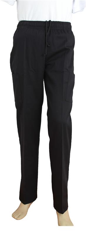 PANTALON DE RESORTE EN GAB. 60 40 NEGRO 30 FER Uniformes de Cocina