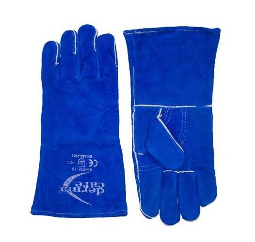 GUANTES SOLDADOR AZUL AMARILLO KEVLAR DE 14 - GECAB