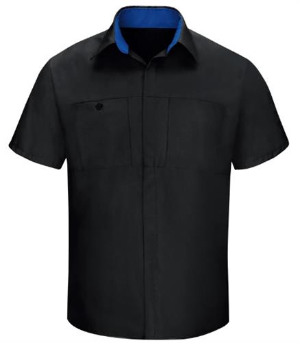 CAMISA MC PERFORMANCE PLUS PARA TALLER CON TECNOLOGIA OIL BLOCK BLACK ROYAL BLUE S-RED KAP