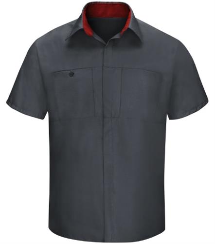 CAMISA MC PERFORMANCE PLUS PARA TALLER CON TECNOLOGIA OIL BLOCK CHARCOAL FIREBALL RED S-RED KAP