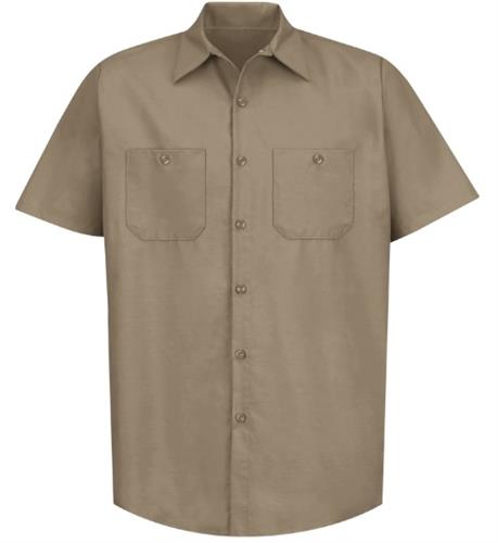 RSP24 CAMISA MC LISA DE TRABAJO INDUSTRIAL 65P/35A 4.25OZ KHAKI S-RED KAP