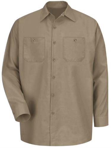 CAMISA ML LISA DE TRABAJO INDUSTRIAL KHAKI S-RED KAP