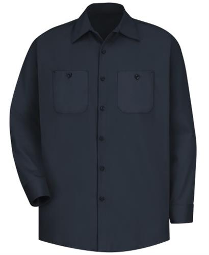 CAMISA ML DE TRABAJO DE ALGODON RESISTENTE A ARRUGAS DARK NAVY M-RED KAP