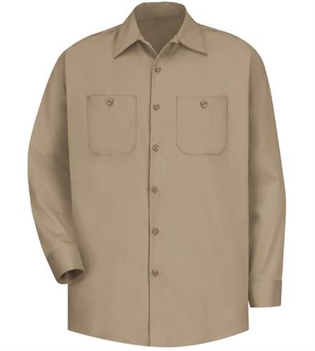 CAMISA ML DE TRABAJO DE ALGODON RESISTENTE A ARRUGAS DARK KHAKI S-RED KAP