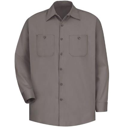 CAMISA ML DE TRABAJO DE ALGODON RESISTENTE A ARRUGAS DARK GREY S-RED KAP