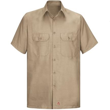 RSY60 CAMISA LISA MC ANTIDESGARRES 65P/35A KHAKI S-RED KAP