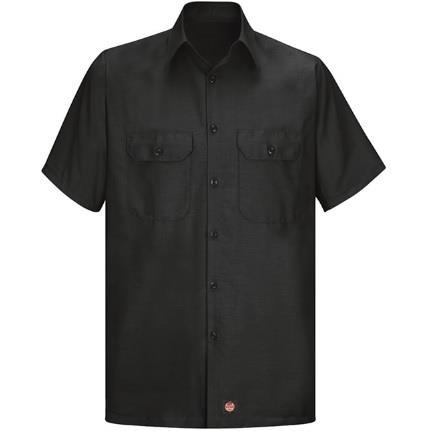 RSY60 CAMISA LISA MC ANTIDESGARRES 65P/35A NEGRO M-RED KAP