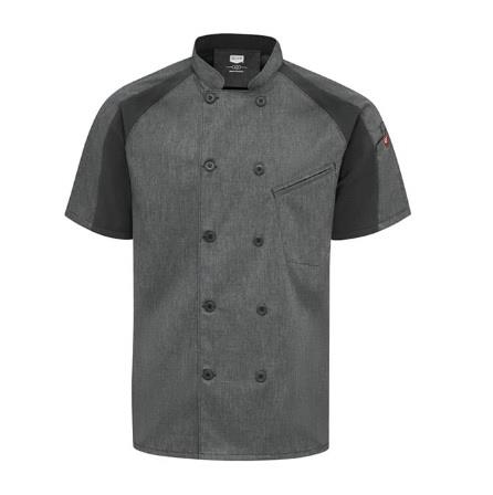 CHAQUETA DE CHEF AIRFLOW RAGLAN P/HOMBRE CON OILBLOK CHARCOAL/NEGRA TALLA S-RED KAP