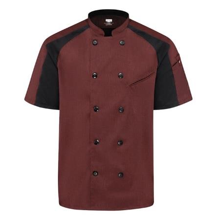 CHAQUETA DE CHEF AIRFLOW RAGLAN P/HOMBRE CON OILBLOK VINO/NEGRO TALLA M-RED KAP