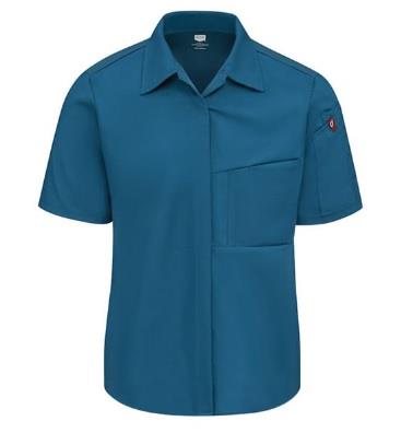 CAMISA PARA COCINERO CON AIRFLOW Y OILBLOCK MUJER TEAL MESH M-RED KAP