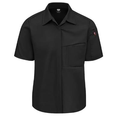 CAMISA PARA COCINERO CON AIRFLOW Y OILBLOCK MUJER NEGRA XS-RED KAP