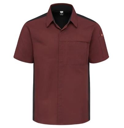 CAMISA PARA COCINERO POR AIRFLOW Y OILBLOK HOMBRE MERLOT BLACK L-RED KAP