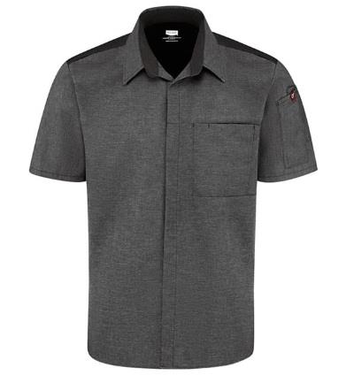 CAMISA PARA COCINERO POR AIRFLOW Y OILBLOK HOMBRE CHARCOAL/BLACK L-RED KAP