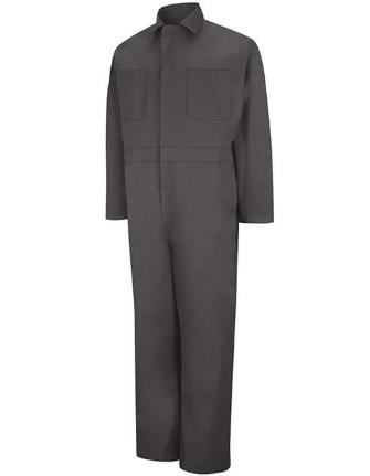 OVEROL 65P/35A 7.25 OZ, GABARDINA CON ACTION BACK CHARCOAL 36-RED KAP