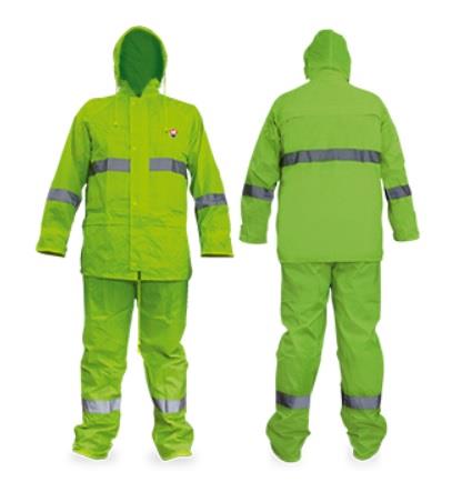 IMPERMEABLE VERDE 2 PZA ALTA VISIBILIDAD CON RELEJANTE M MOD. DZ1005-MR SEGURIDAD