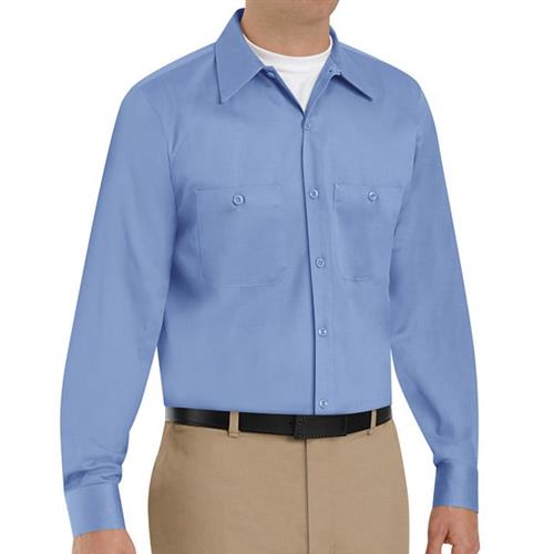 CAMISA ML DE TRABAJO DE ALGODON RESISTENTE A ARRUGAS LIGHT BLUE 2XL-RED KAP