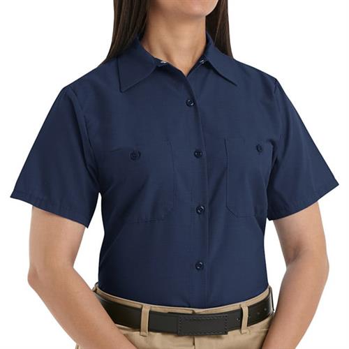 RSP23 BLUSA MC LISA DE TRABAJO INDUSTRIAL 65P/35A 4.25OZ PARA DAMA AZUL MARINO S-RED KAP