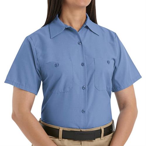 RSP23 BLUSA MC LISA DE TRABAJO INDUSTRIAL 65P/35A 4.25OZ PARA DAMA AZUL MEDIO S-RED KAP