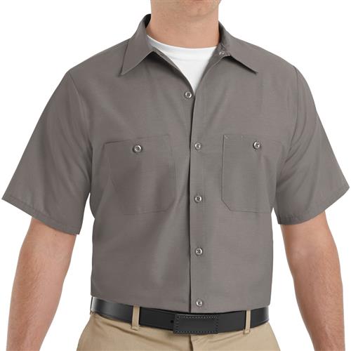 RSP24 CAMISA MC LISA DE TRABAJO INDUSTRIAL 65P/35A 4.25OZ GRIS M-RED KAP