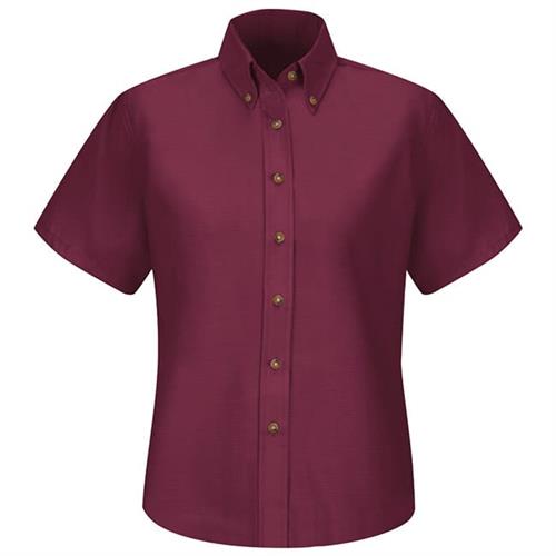 RSP81 BLUSA MC DE VESTIR DE POPELINA 65P/35A BURGUNDY 6-RED KAP