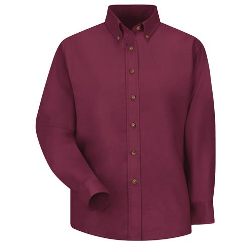 RSP91 BLUSA ML DE VESTIR DE POPELINA 65P/35A BURGUNDY 18-RED KAP