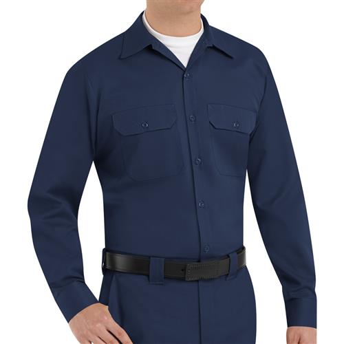 RST52 CAMISA ML UTILITARIA PARA HOMBRE 65P/35A AZUL MARINO L-RED KAP