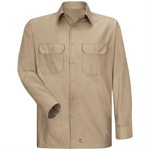 RSY50 CAMISA LISA ML ANTIDESGARRES 65P/35A KHAKI L-RED KAP