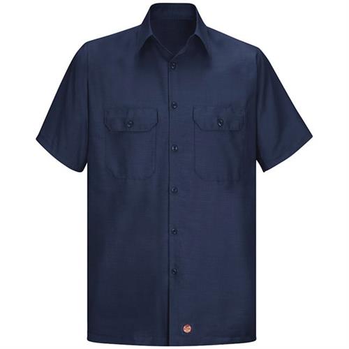 RSY60 CAMISA LISA MC ANTIDESGARRES 65P/35A AZUL MARINO L-RED KAP