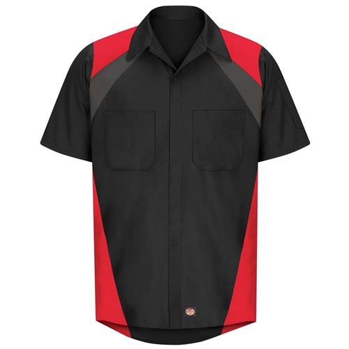 CAMISA MC SHOP TRICOLOR PARA HOMBRE NEGRO/CARBON L-RED KAP