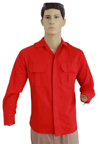 CAMISOLA GABARDINA 100%ALG ML C/REFLE ROJA 48-FRANJOE