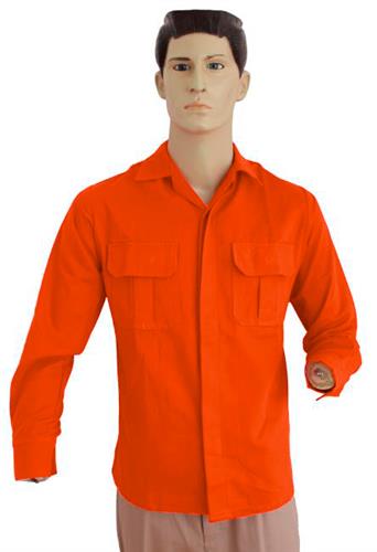 CAMISOLA GABARDINA 100%ALG ML C/REFLE NARANJA 48-FRANJOE