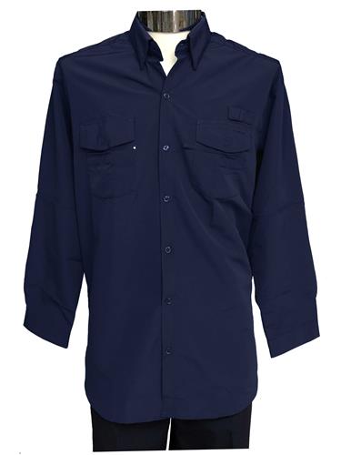 CAMISA ML MOD. COLUMBIA DRY-FIT AZUL MARINO XS-CIRCO