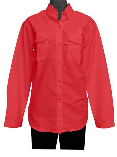 BLUSA ML MOD. COLUMBIA DRY FIT ROJO XS-CREWS