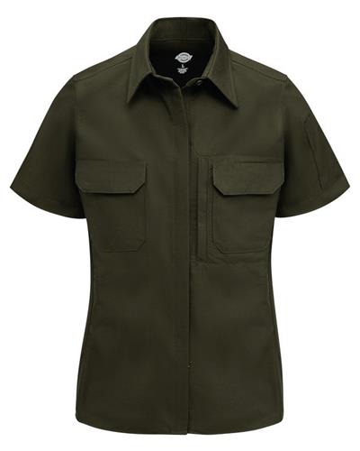 CAMISA TACTICA MC DE MUJER COLOR VERDE -DICKIES