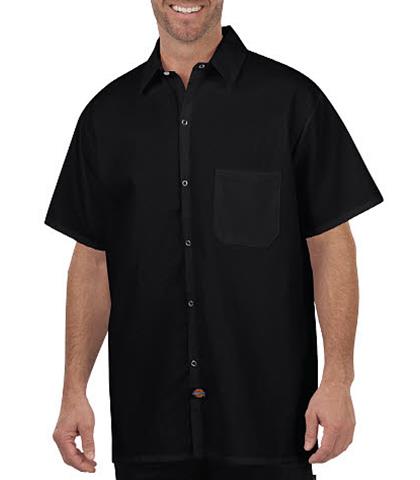 CAMISA COCINERO NEGRA CON BOLSILLO 65POL/35ALG XL-DICKIES