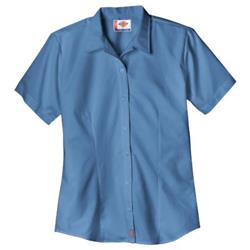 BLUSA DAMA FL010LB AZUL JASPE ML 65POL/35ALG S-DICKIES