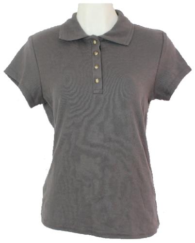 PLAYERA TIPO POLO ASSOLUTO DAMA GRIS OXFORD S-ASSOLUTO