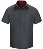 RSY42-CAMISA MC PERFORMANCE PLUS PARA TALLER CON TECNOLOGIA OIL BLOCK CHARCOAL FIREBALL RED...