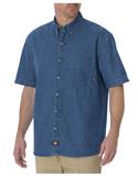 DWS300-CAMISA MC MEZCLILLA AZUL MEDIO SNB 8OZ 100ALG 2XL