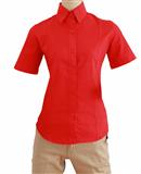 17BLSCCOMCL-BLUSA SCANDALO CORT. MC LINO VENECIA ROJO 38